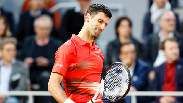 Novak Djokovic dejected at French Open