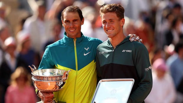 Casper Ruud and Rafael Nadal after French Open final