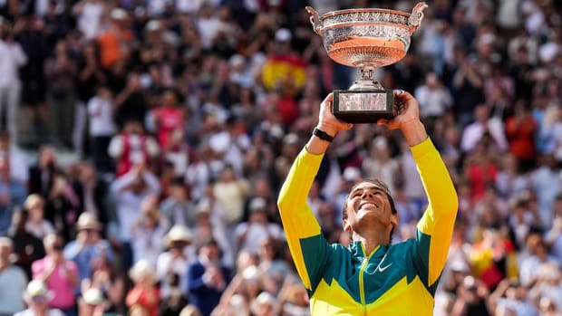 Rafael Nadal lifts French Open trophy at Roland Garros