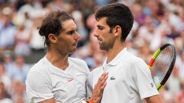 Rafael Nadal and Novak Djokovic at Wimbledon