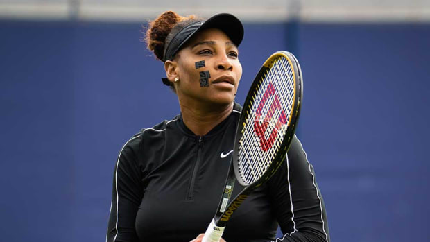 Serena Williams practicing ahead of Wimbledon