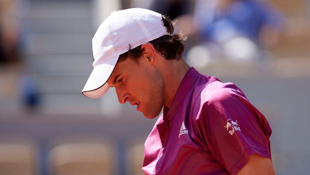 Dominic Thiem dejected French Open