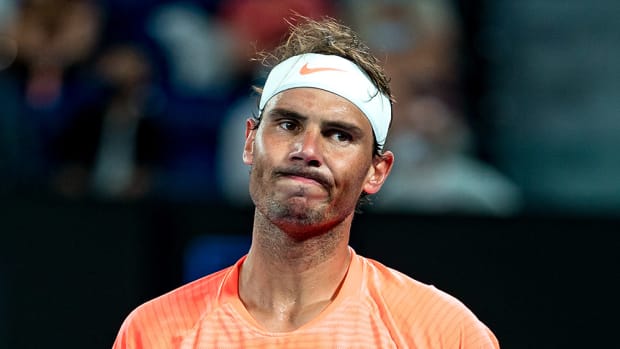 Rafael Nadal looks on at Australian Open