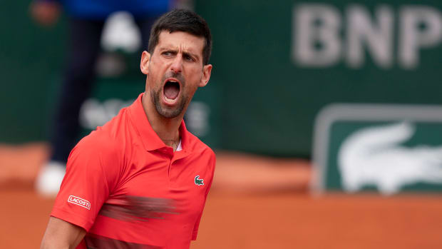 Novak Djokovic roar