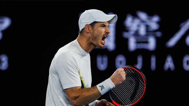 Andy Murray celebrates Australian Open