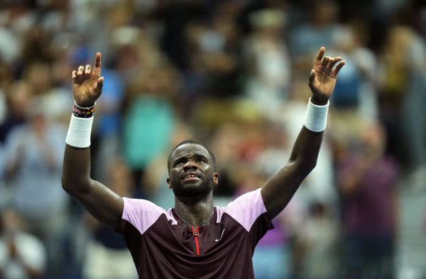 Frances Tiafoe celebrates US Open win over Rafael Nadal