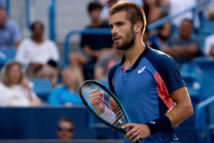 Borna Coric in action