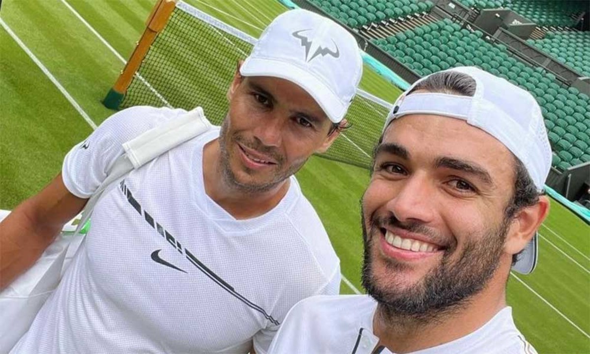 Rafael Nadal and Matteo Berrettini at Wimbledon covid