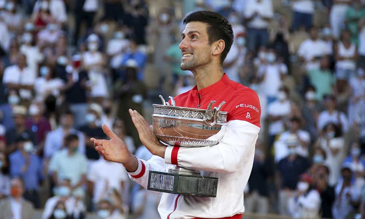 Novak Djokovic with French Open title