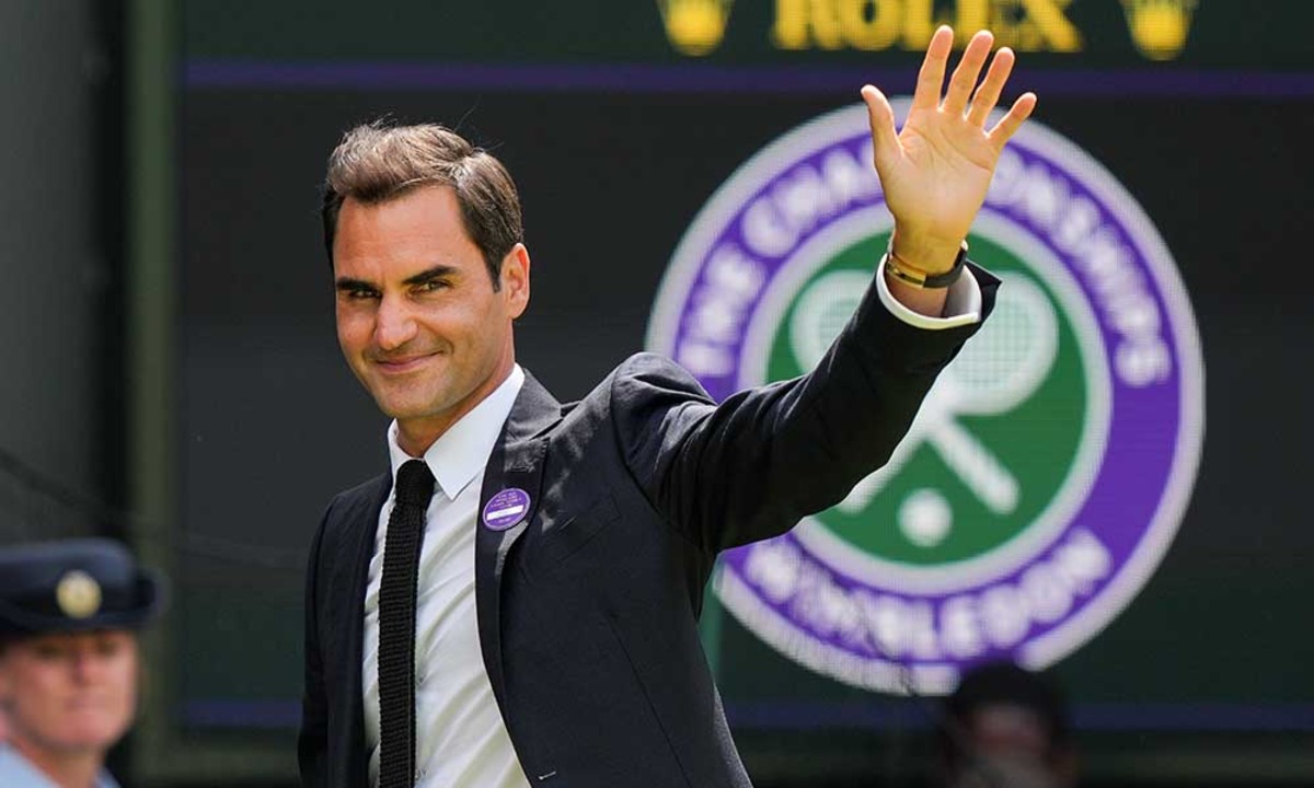 Roger Federer in the Wimbledon parade of champions