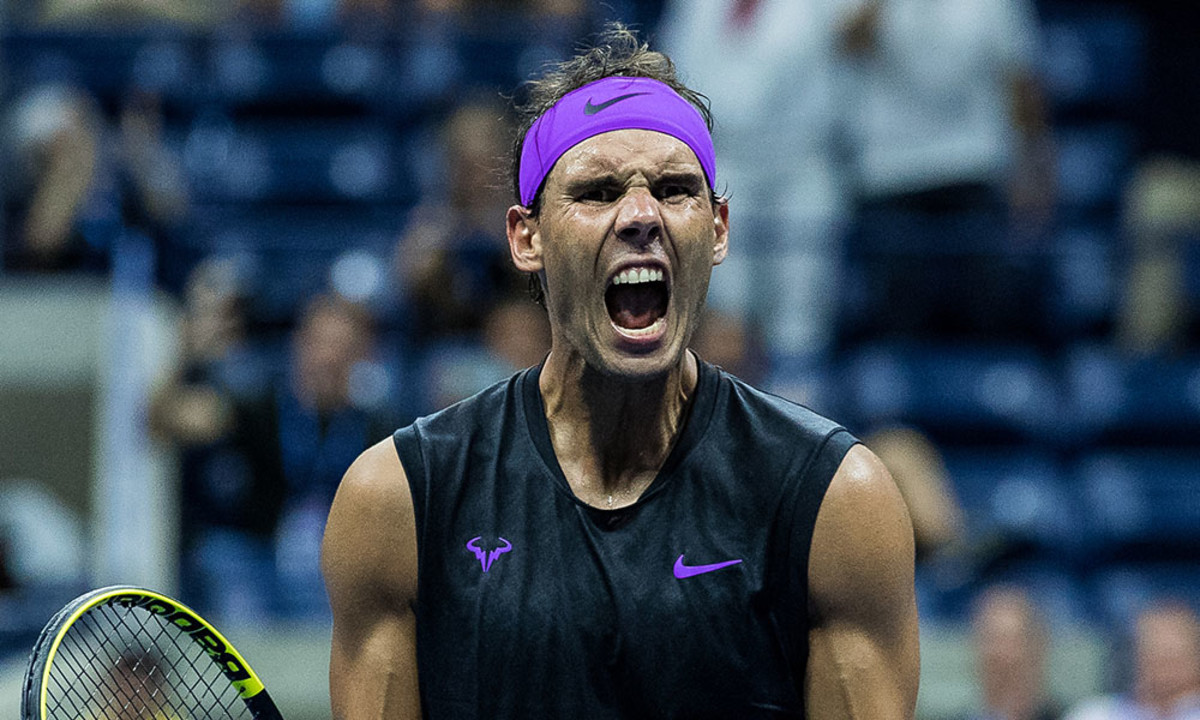 Rafael Nadal celebrates at US Open