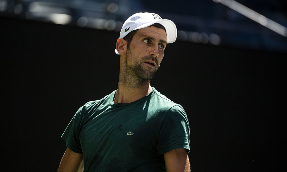 Novak Djokovic practice US Open