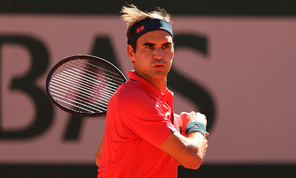 Roger Federer forehand at French Open