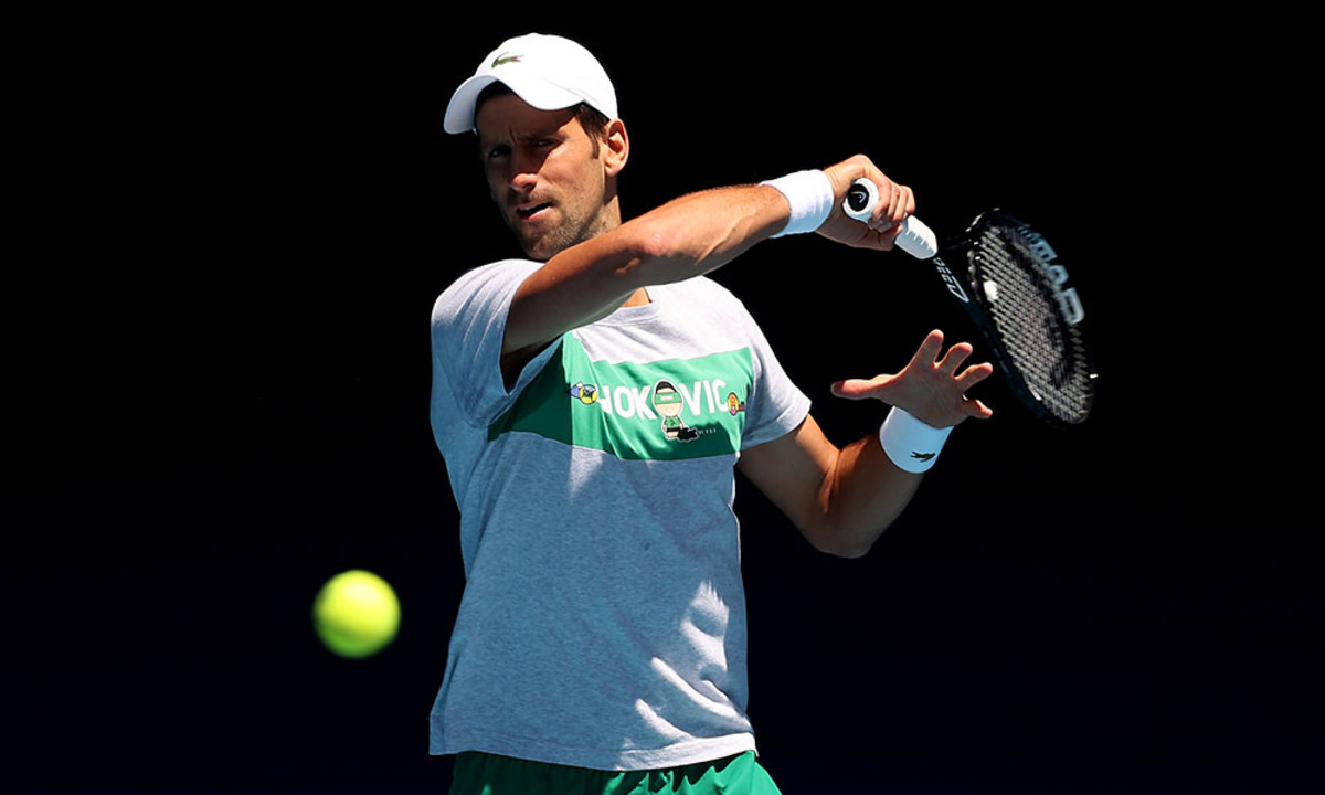 Novak Djokovic practice Australia