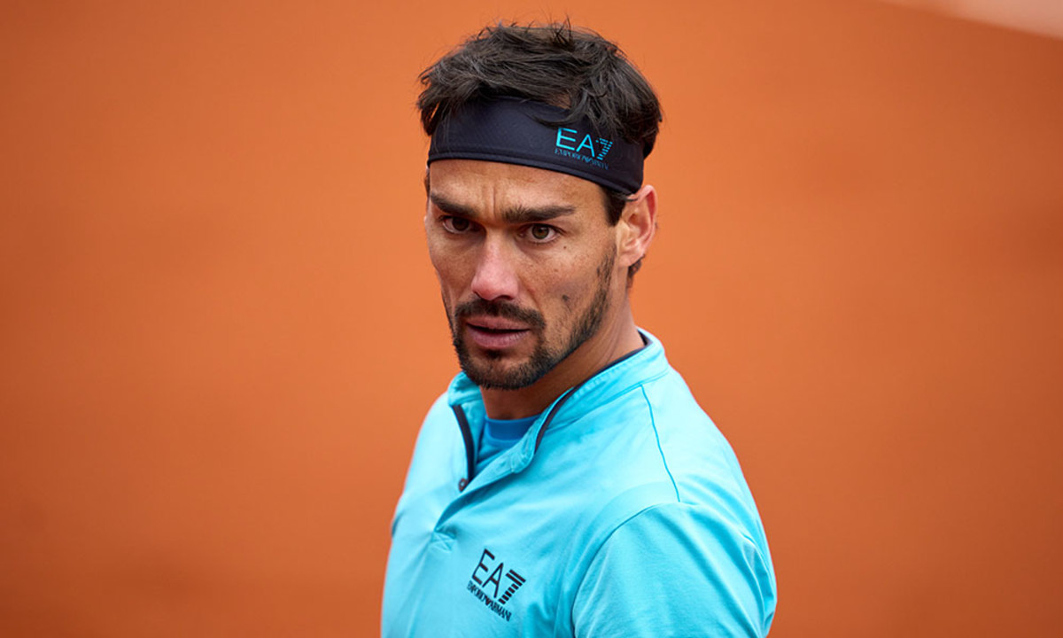 Fabio Fognini looking angry