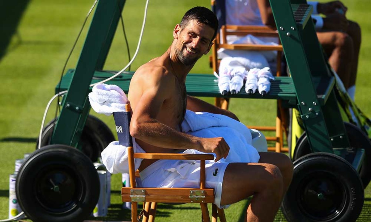 Novak Djokovic at Hurlingham Classic ahead of Wimbledon