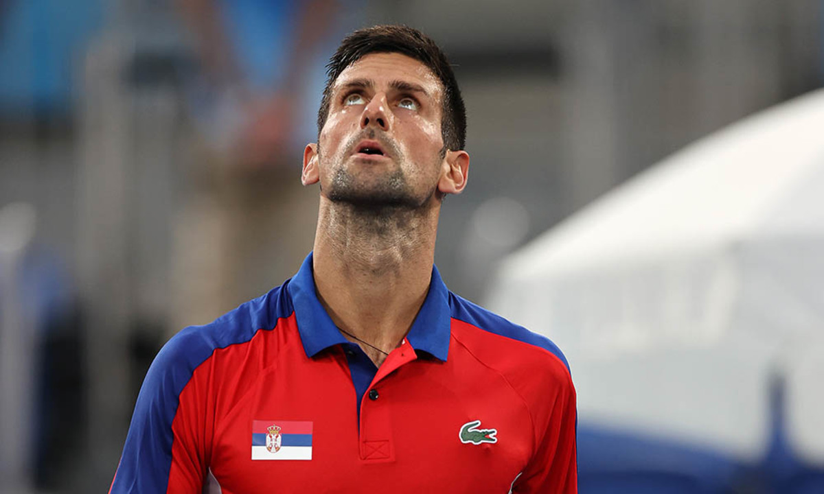 Novak Djokovic looks up Tokyo Olympics