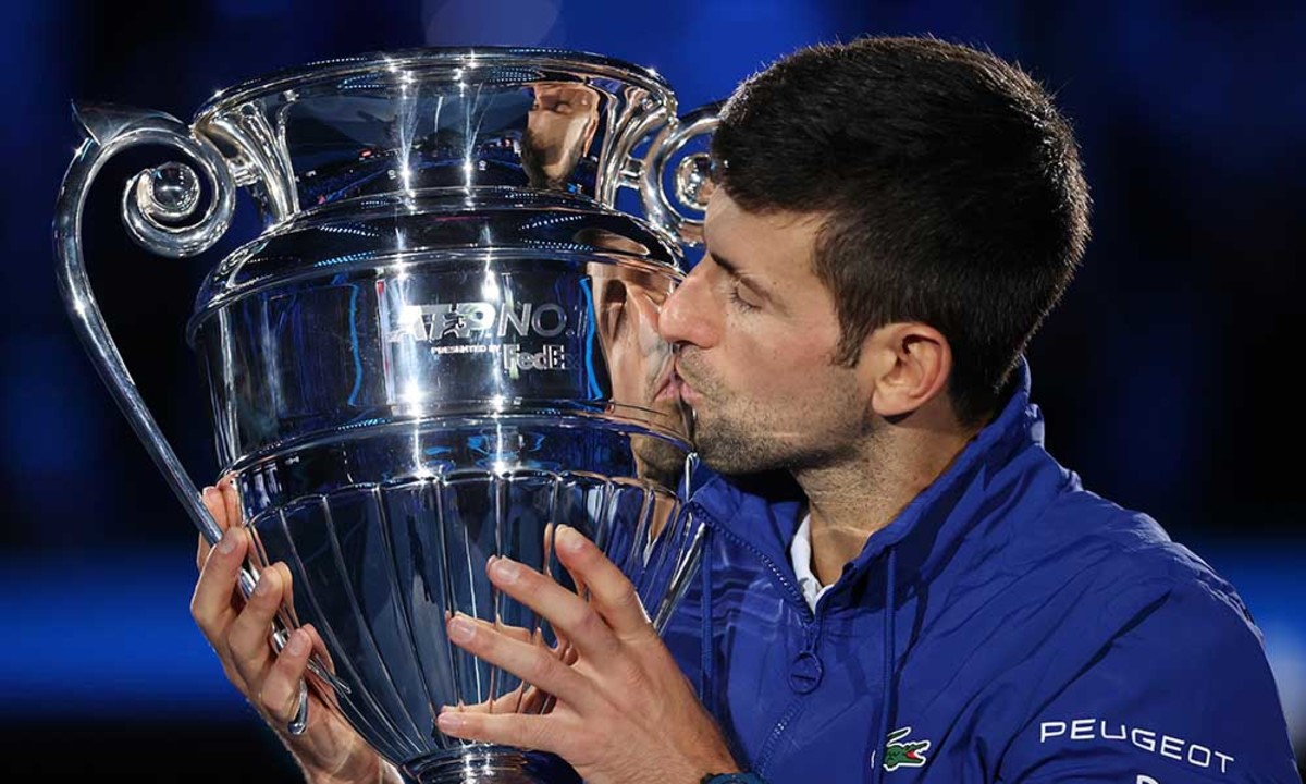 Novak Djokovic world number one trophy