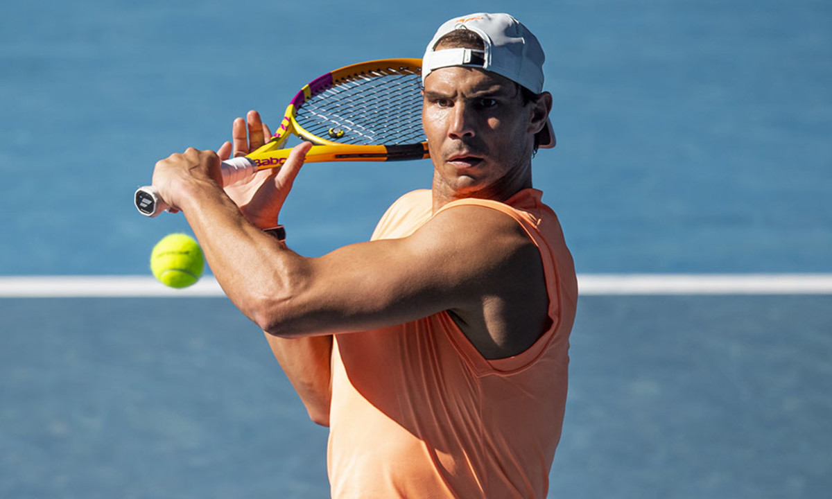 Rafael Nadal practicing Australia 2020