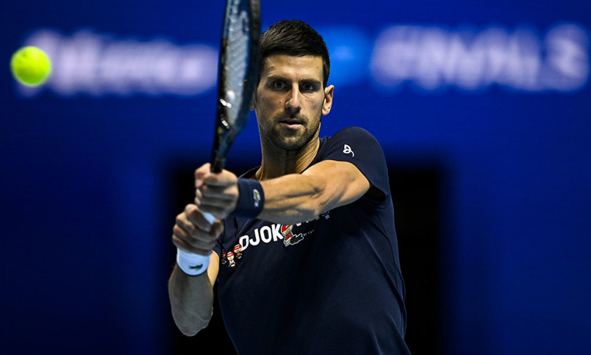 Novak Djokovic practice London