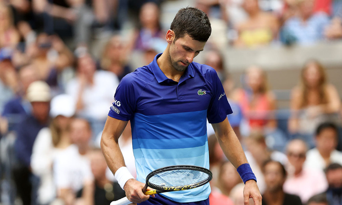 Novak Djokovic dejected at US Open