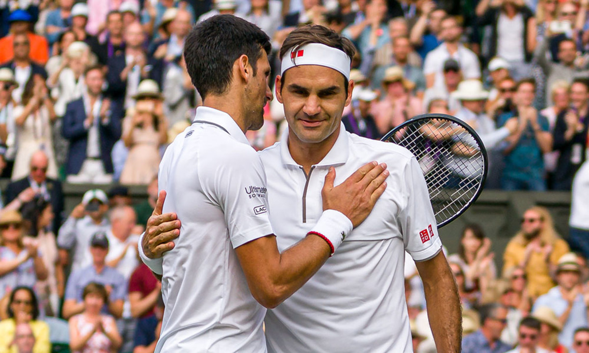 Roger Federer and Novak Djokovic Wimbledon 2019