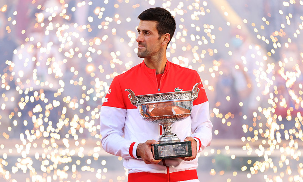 Novak Djokovic with French Open trophy