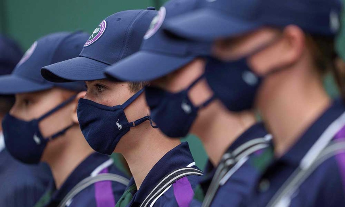 Wimbledon ball kids wearing masks to prevent spread of Covid in 2021