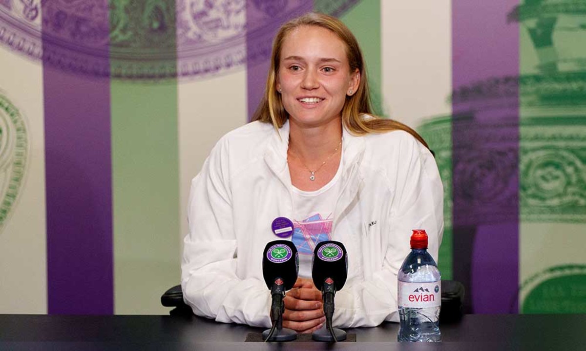 Elena Rybakina in Wimbledon press conference