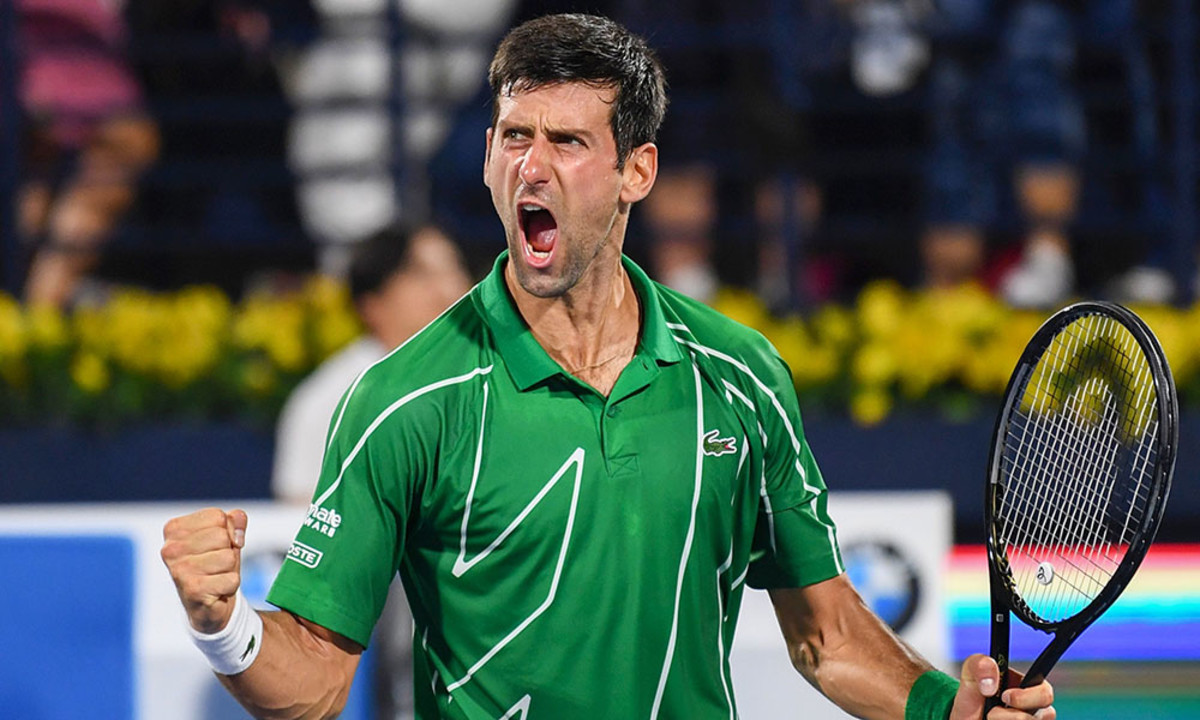 Novak Djokovic pumped up