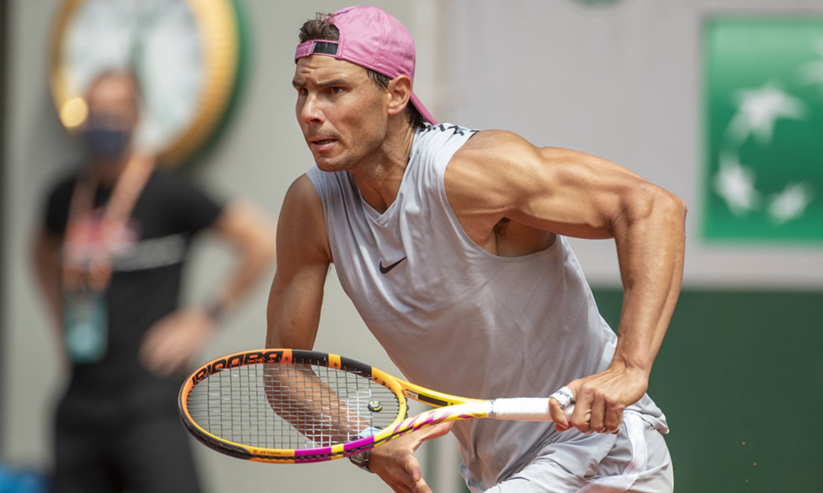 Rafael Nadal practicing French Open