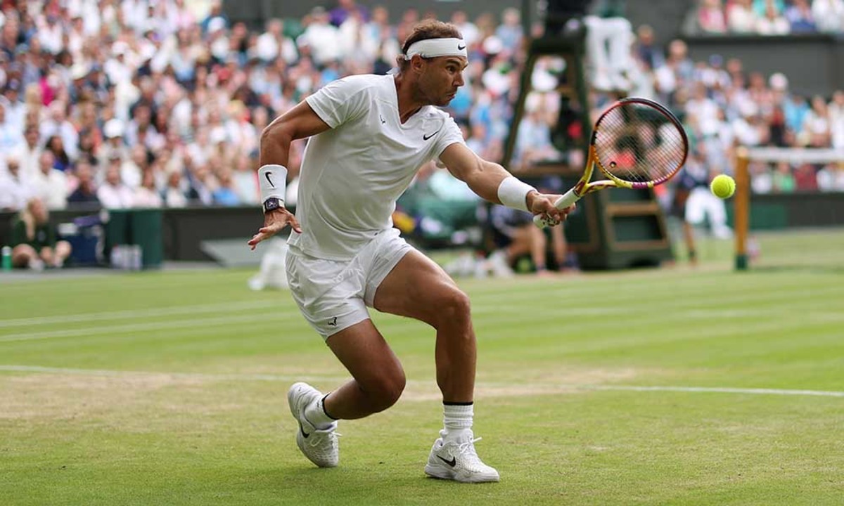 Rafael Nadal backhand at Wimbledon