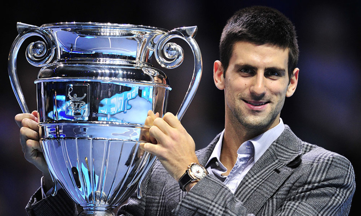 Novak Djokovic 2011 end of year number one trophy