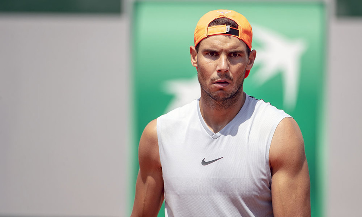 Rafael Nadal in practice
