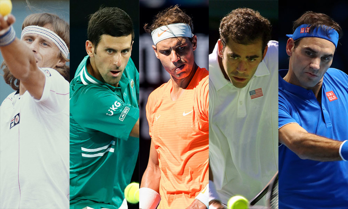 Borg Djokovic Nadal Sampras Federer - tournament win percentage