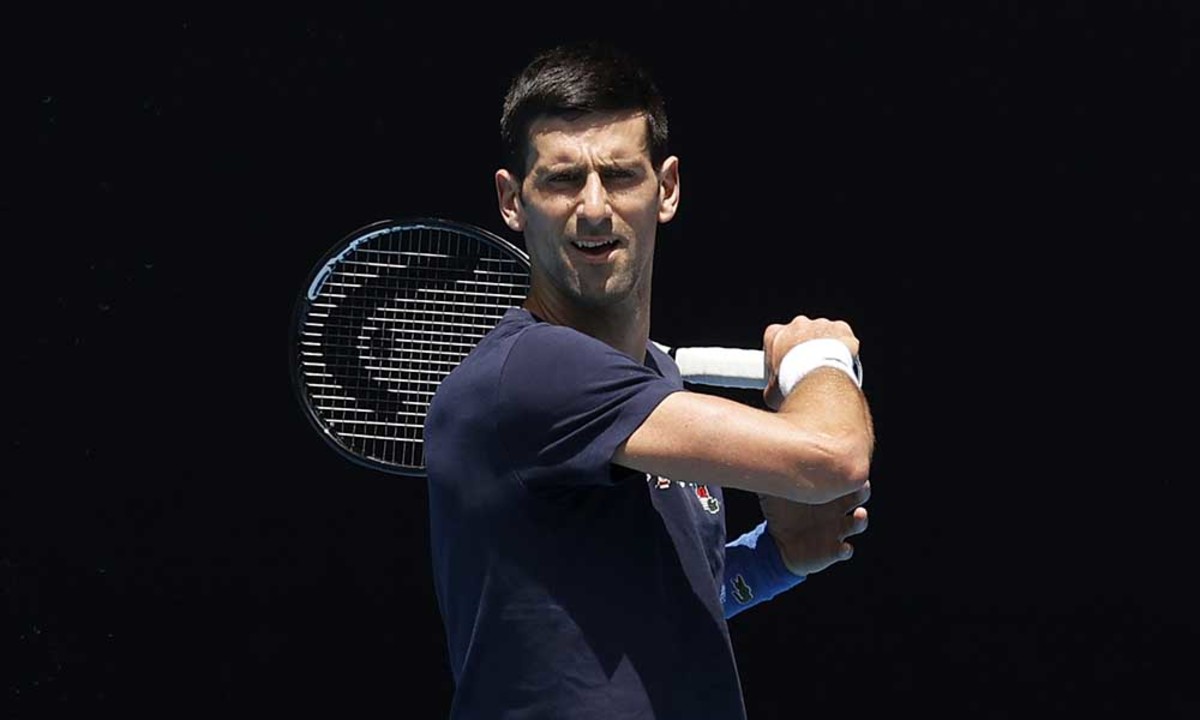 Novak Djokovic Australian Open practice