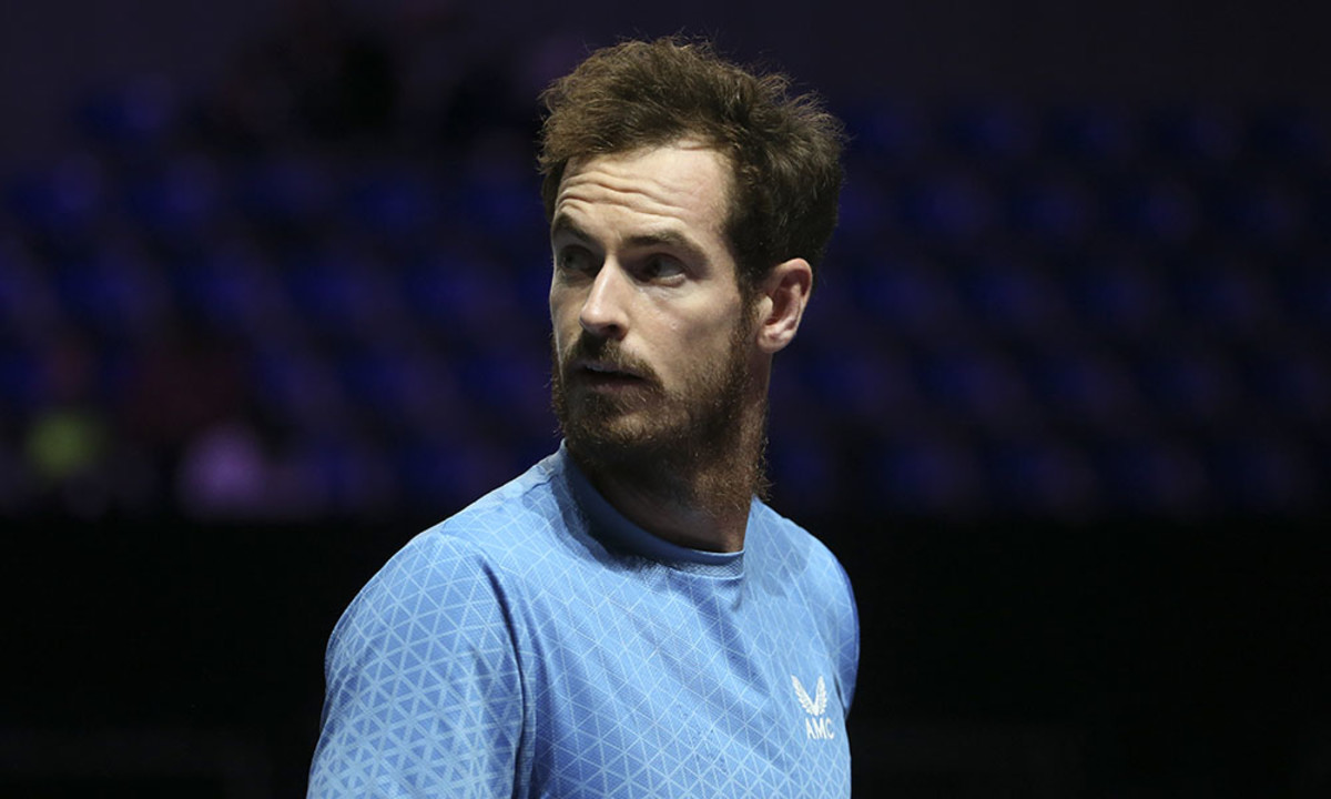Andy Murray looks on in Metz