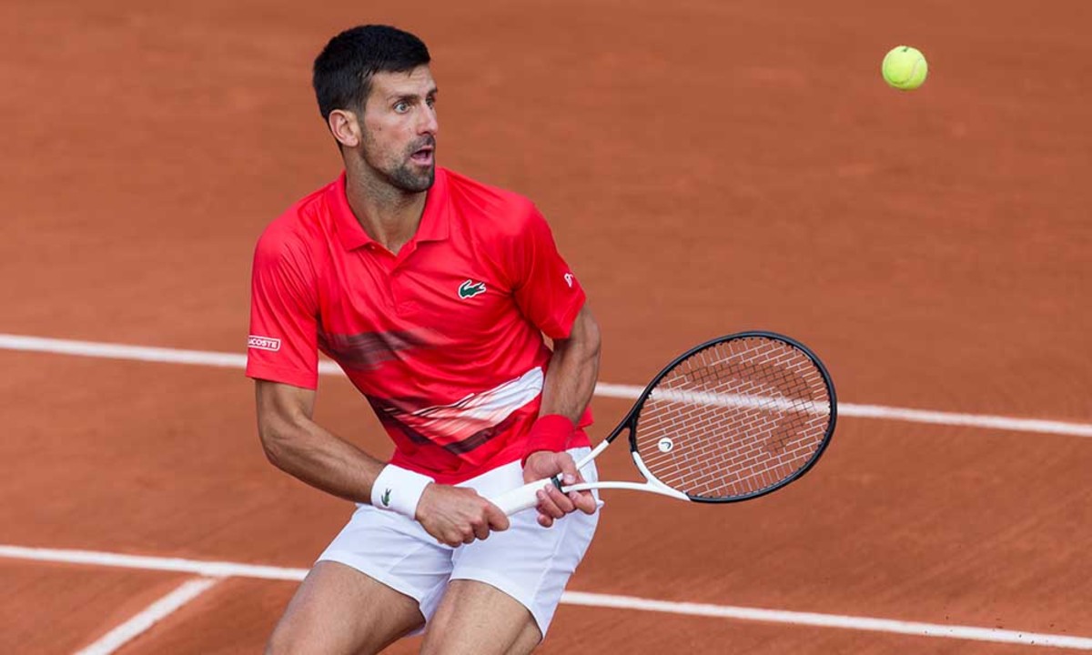 Novak Djokovic in action at Roland Garros