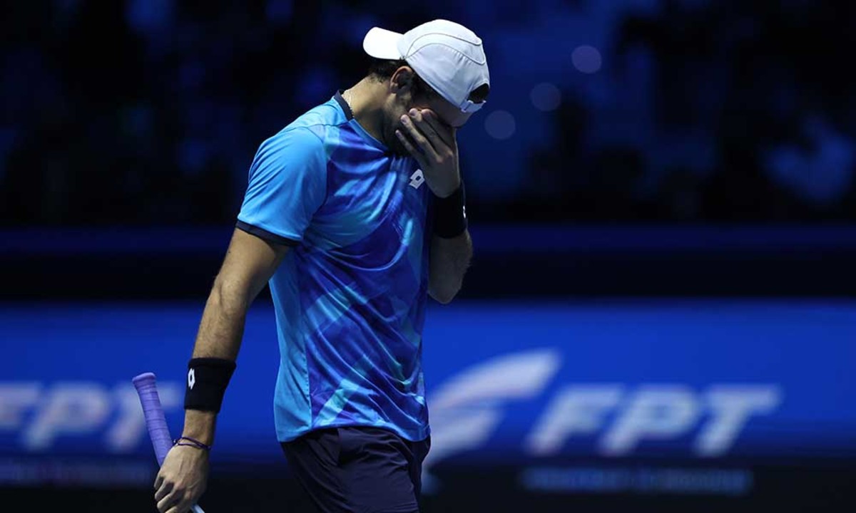 Matteo Berrettini dejected at ATP Finals