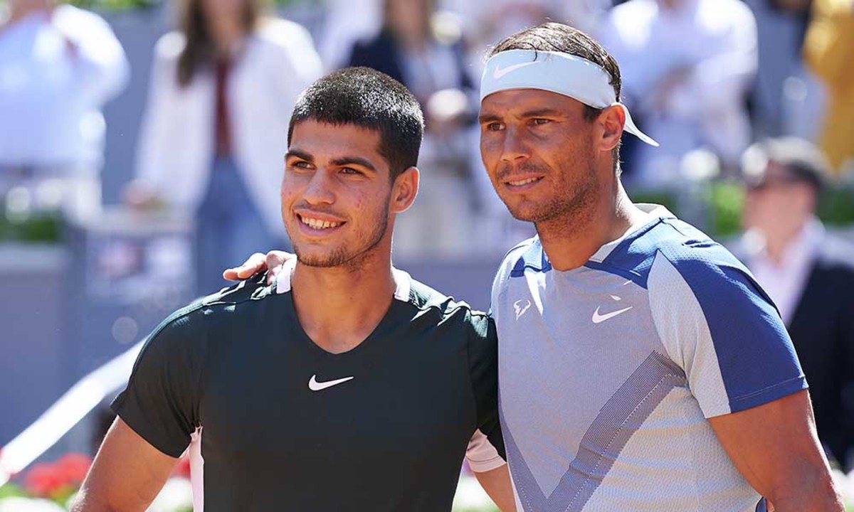Carlos Alcaraz and Rafael Nadal in Madrid