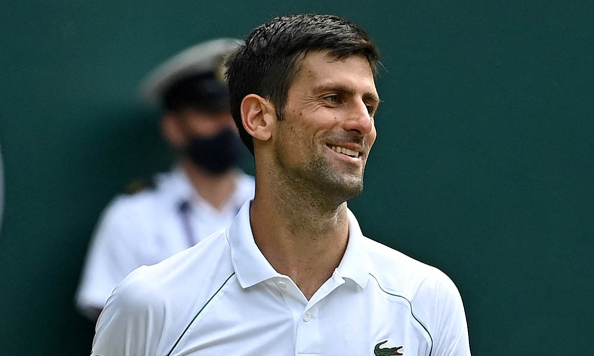 Novak Djokovic all smiles at Wimbledon