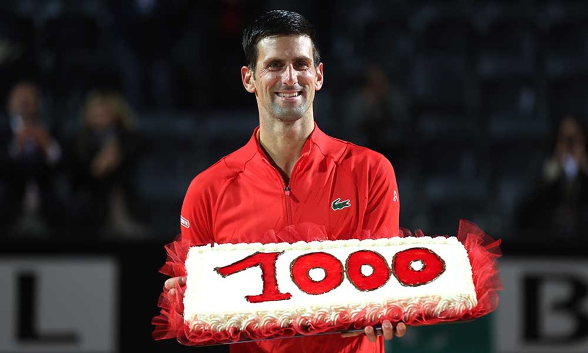 Novak Djokovic celebrates 1000 wins