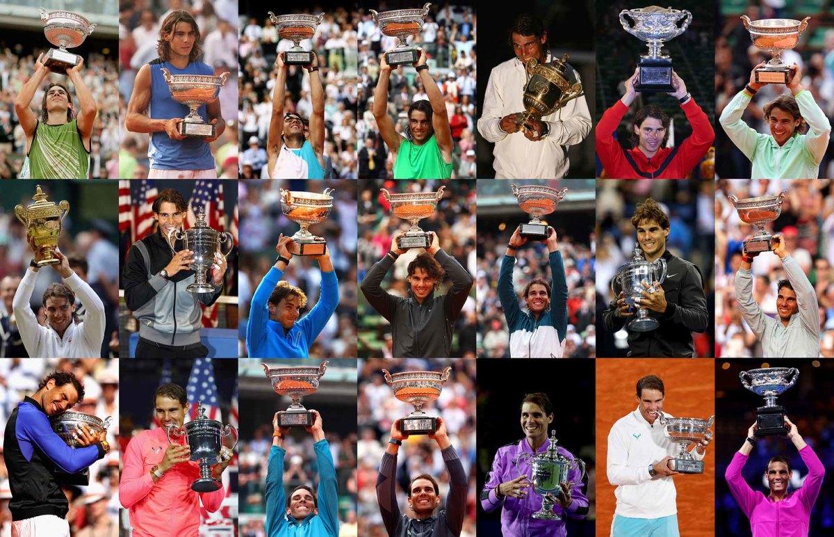 Rafael Nadal with all 21 majors