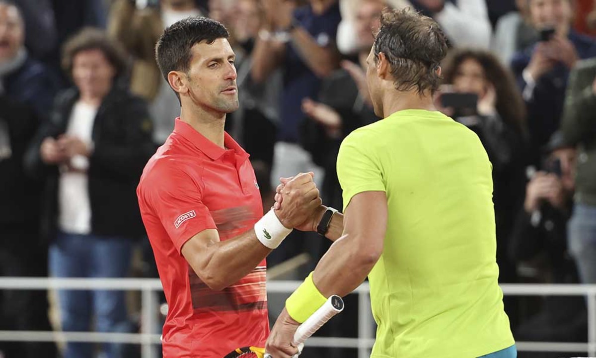 Novak Djokovic and Rafael Nadal at French Open